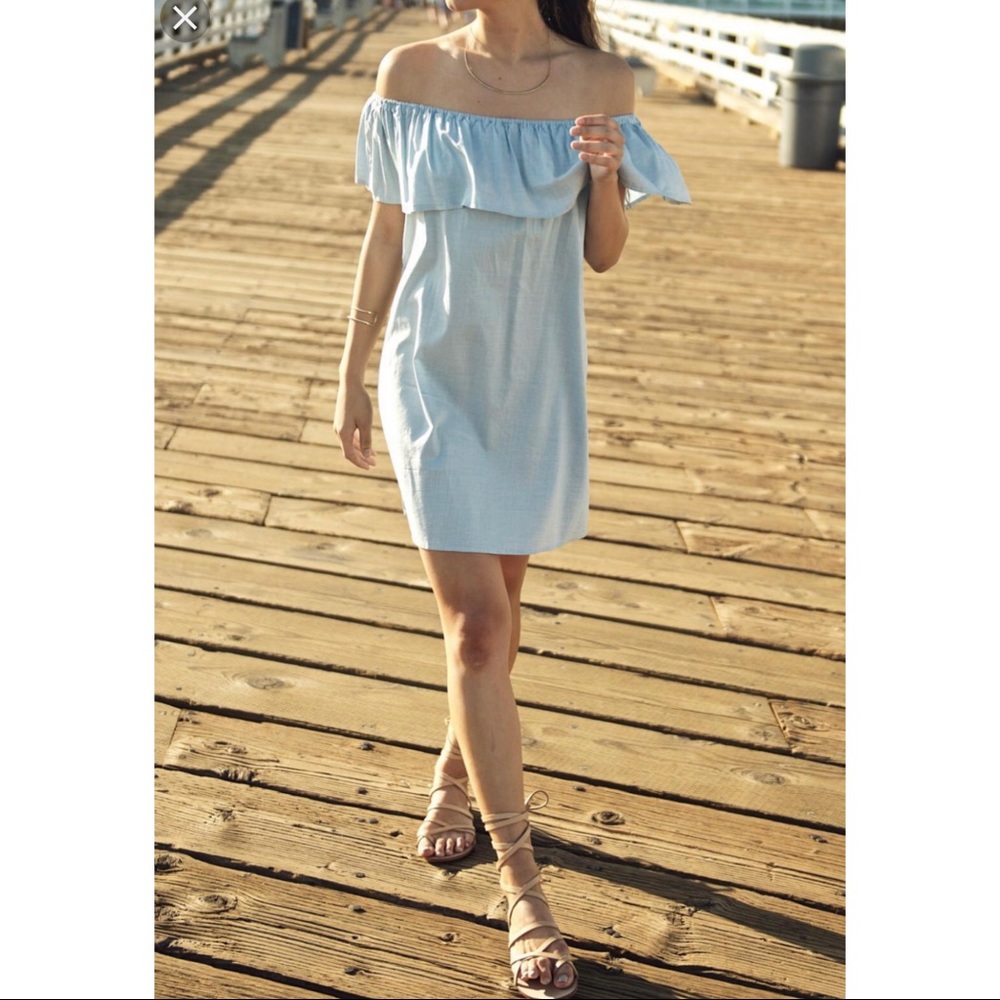Bishop & Young Chambray Off the Shoulder Dress